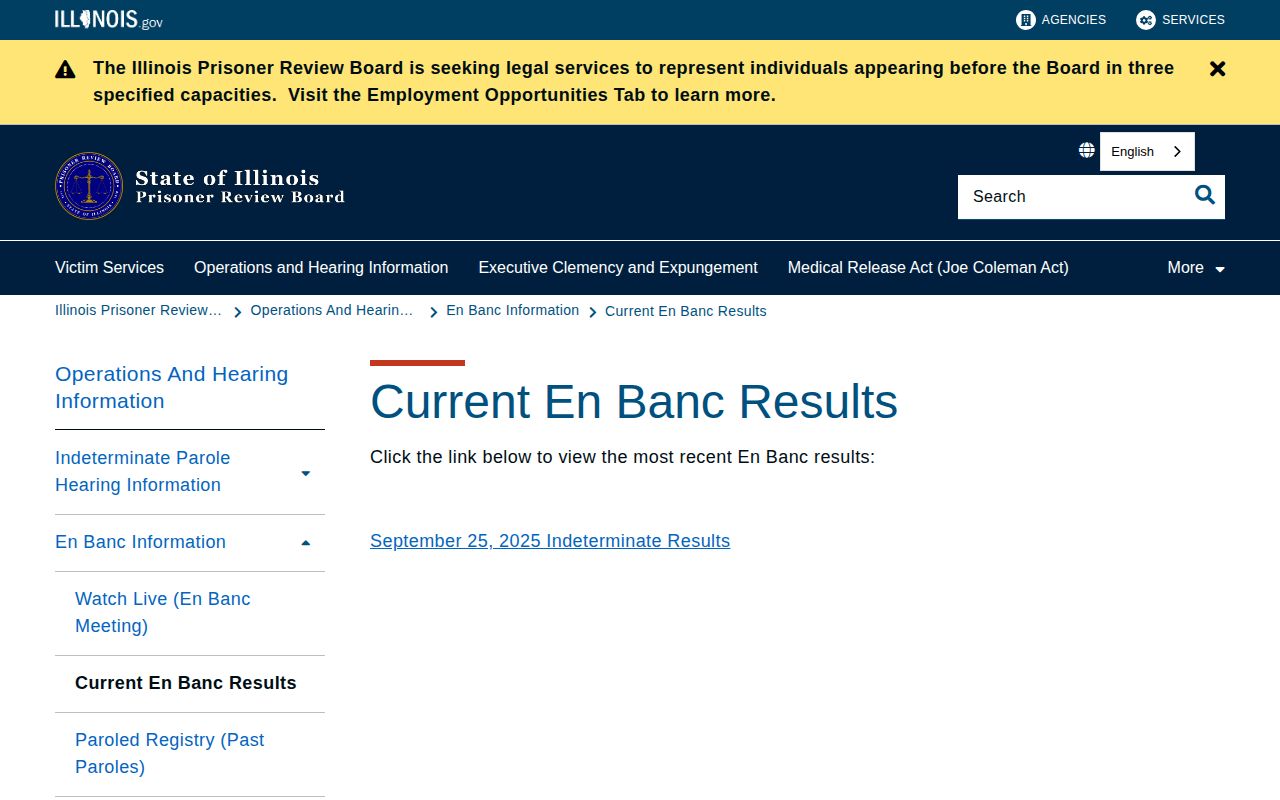 Wayne County parole and probation PRB current en banc results